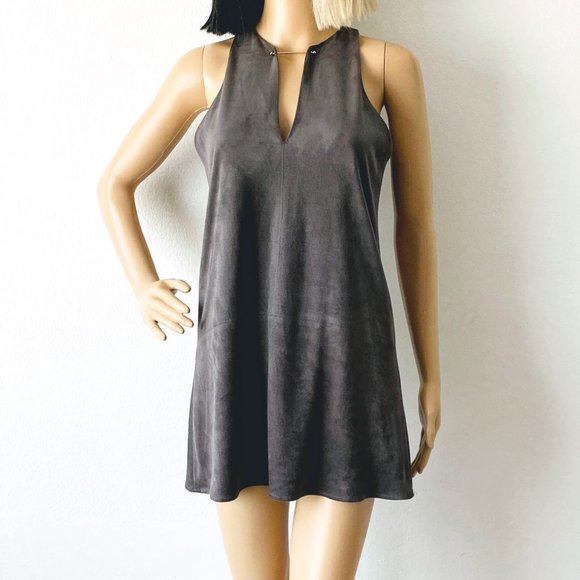 Micromini Shift Dress | Petite Mini Dress | Micro Suede Dress | Velour Dress | S - Picture 2 of 10